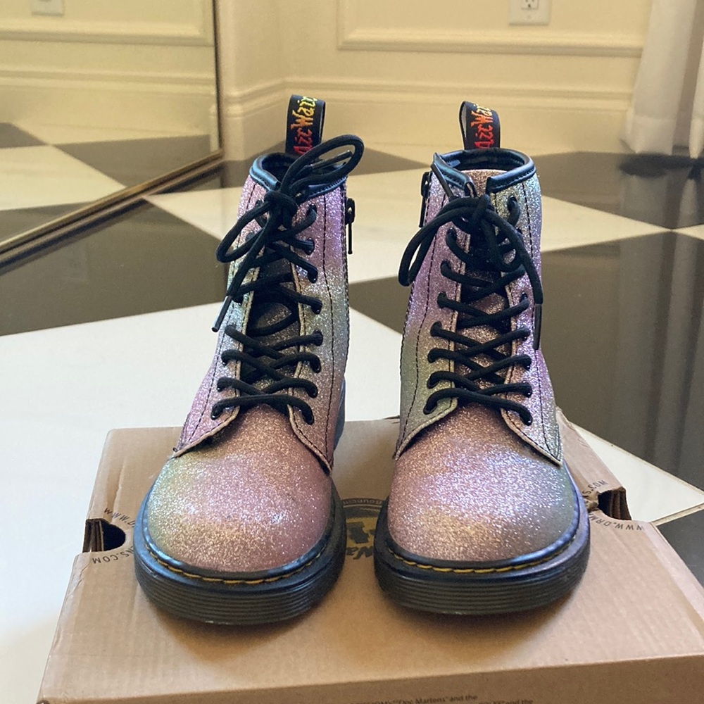 Doc Martens Rainbow Glitter Lace Up Boots